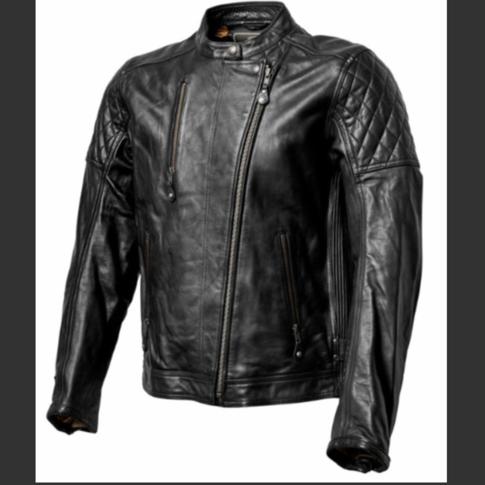 Roland Sands Clash Black Leather Jacket XL with Armor